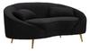 Sofa 2 Seaters Oslo With Cushions Black Cm 148X84X68