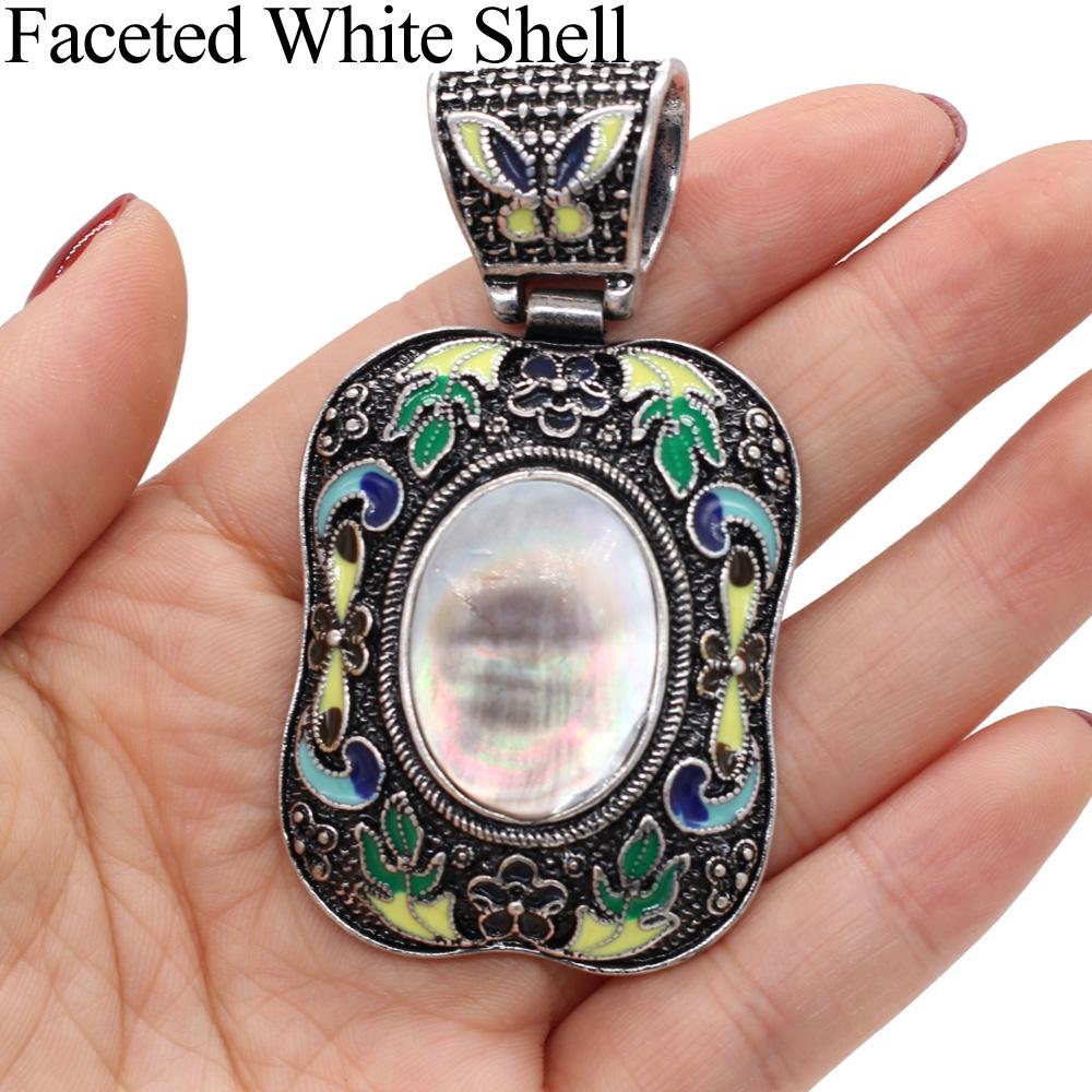 1Pc, Energy Natural Stone Pendant, Bohemian Crystal Lapis Lazuli Agate Opal Blue Turquoise Gemstone Charms for Jewelry Making DIY Necklace Accessories