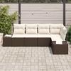 Garden Sofa Set with Storage 5 pcs Brown and Cream Poly Rattan