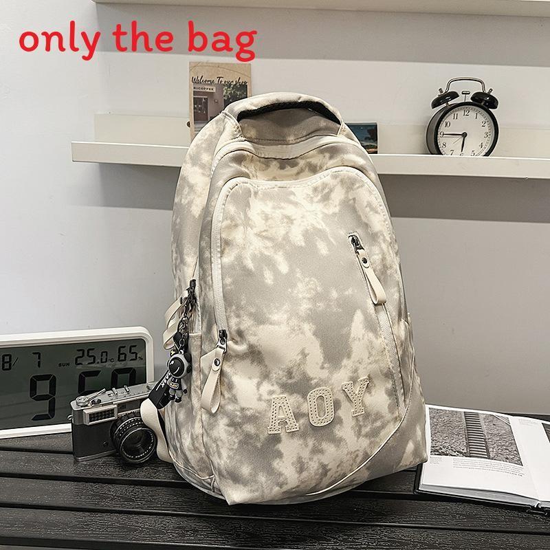 Fashionable College Backpack With Tie Dye And Letter Printing Design Teens For