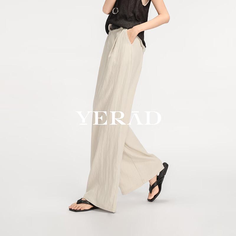 YERAD Women's Tencel Linen Blend Straight Wide-Leg Pants