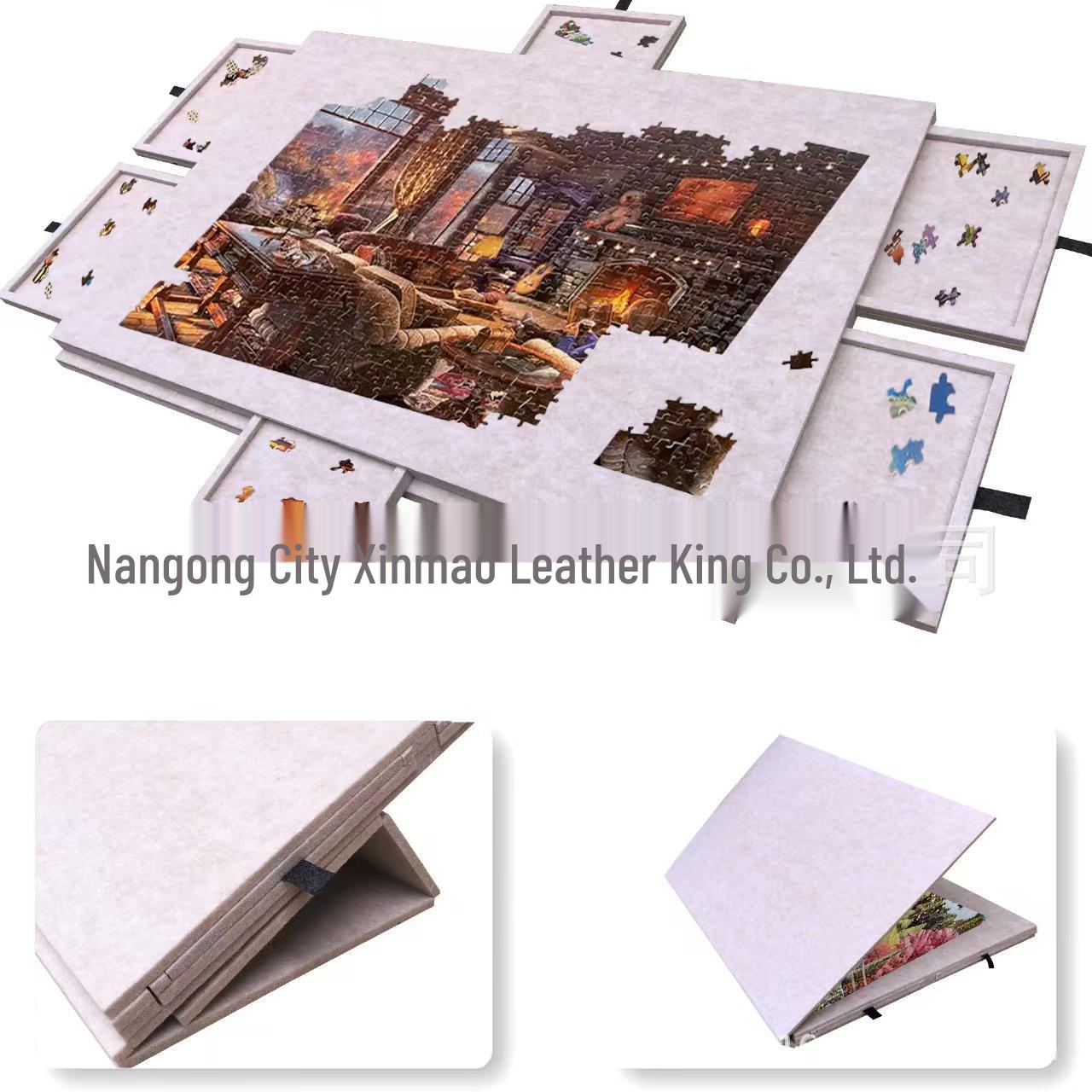 

Portable Children s Puzzle Table with Stand: Felt Board, 6 Drawers & Cover 90*63*4.2cm