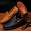 Summer Men's Leather Shoes Leather Outdoor Casual Foot Cover Dad Doudou Shoes Classic Business Men's Shoes a Large Size