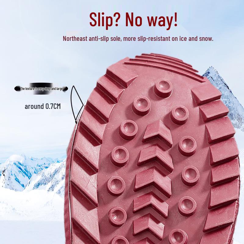 Men's and Women's Waterproof High-Top Winter Boots with Thick Velvet and Cotton Lining for Warmth