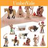 Conjunto Modelo Diorama Cena Velho Oeste Pvc Com Figuras de Chefe e Cowboy Para Coleção Infantil