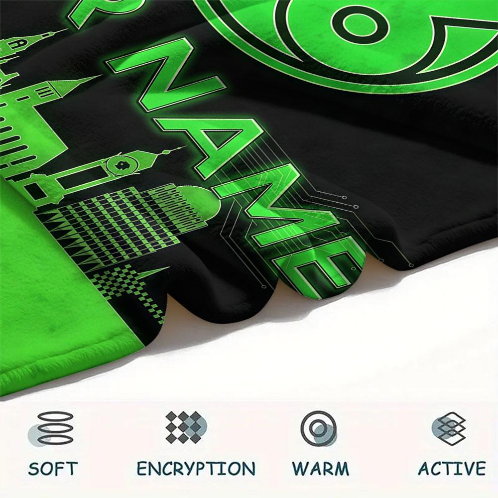 Custom Name,Hannover 96 Printed Flannel Blanket, soft throw for bedroom sofa, washable, Christmas present, great gift.