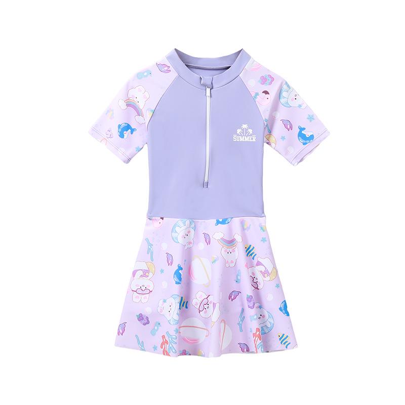 New 2025 Girls' One-Piece Quick-Dry Swimsuit for Kids - Ideal for Hot Springs & Training