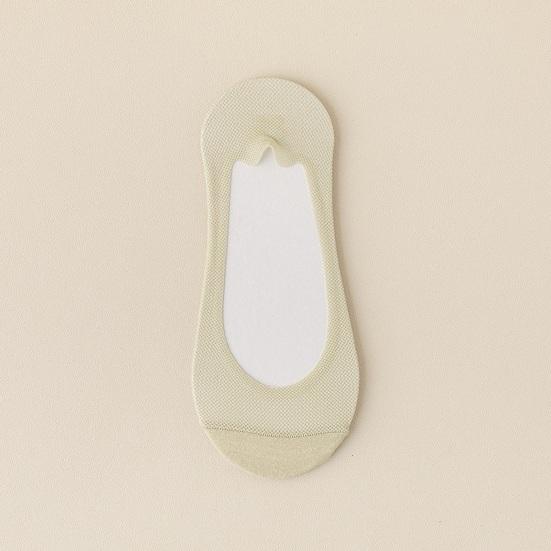 1 Pair Summer No Show Socks for Women, Thin Breathable Cotton Ice Silk Liner Socks, Non-Slip Low Cut Hidden Socks for Flats, Comfortable Invisible