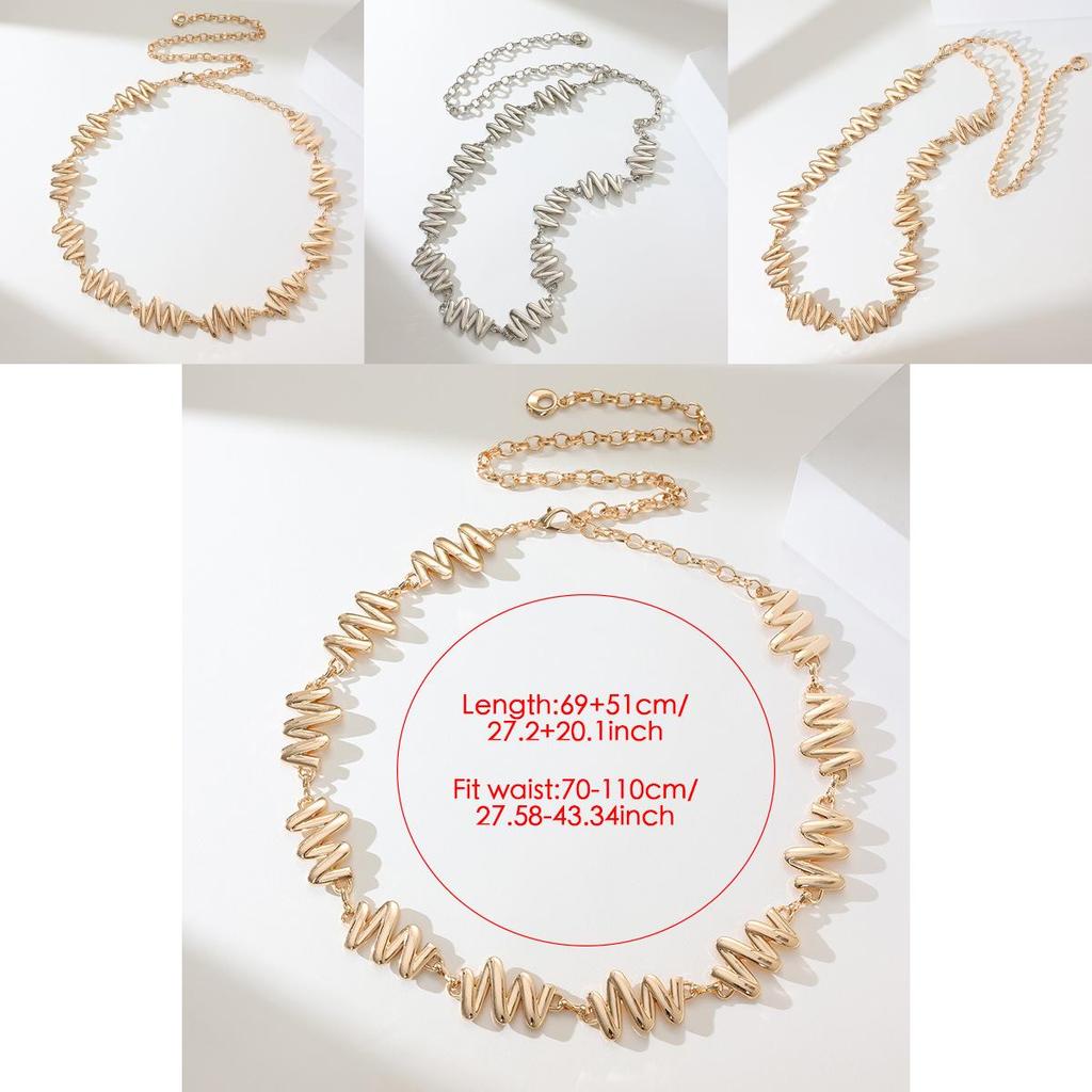 Womens Highquality Silver Waist Chain With Glossy Surface And Fashionable Design