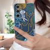Trendy Ocean Style Whale Pattern Case For Samsung S26 S25 S24 Ultra S23 S22 S21 FE A15 A16 A17 A35 A36 A37 A54 A55 A56 A57 5G Leather Texture Cover