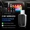 2in1 Wireless Carplay&Android Auto Box Wiared to Wireless Dongle Automatic Connect Adapter Bluetooth Plug&Play Mini Box