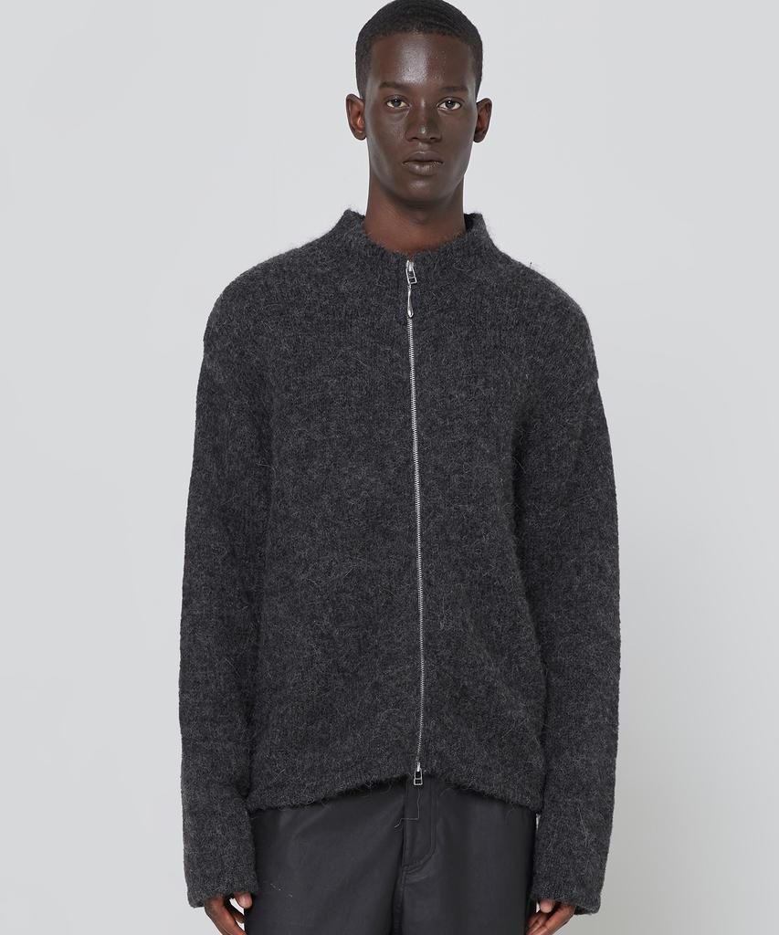 Millo Archive Hairy Knit Jacket [Charcoal]