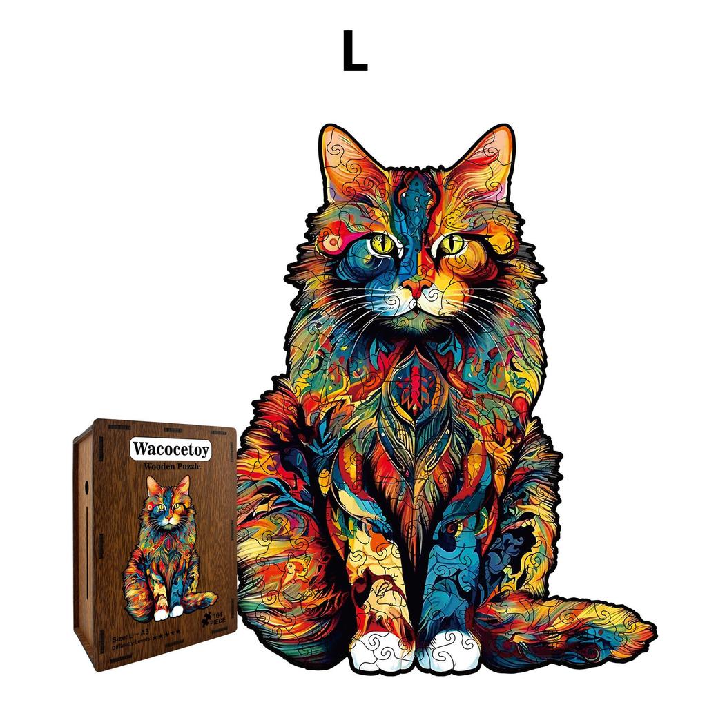 Grenzüberschreitendes Holz-Katzen-Puzzle, Sparschwein & Dekoratives Geschenk