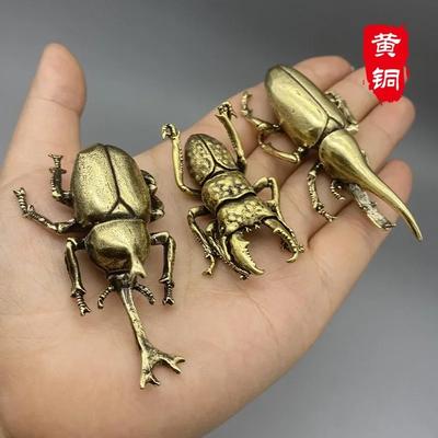 Antik Bronz Böcekler Minyatür Figür Küçük Masa Dekorasyonları Vintage Bakır Böcek Çay Evcil Hayvanları Süsleme Ev Dekorasyon Aksesuarları
