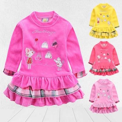 Tddler Kid Girls Enbroidery Long Sleeve Wedding Birthday Party Princess Dress Children Pleated Skirt Dresses