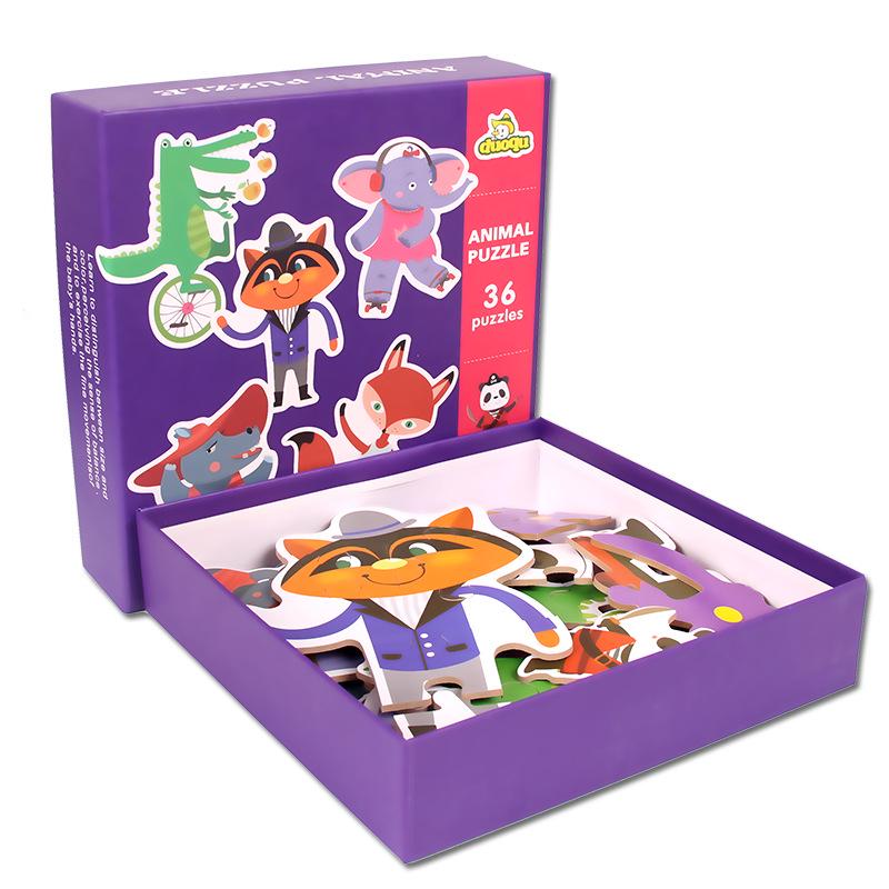 Großformatige Puzzlespiele Fahrzeuge Meerestiere Puzzles für Kinder Montessori Lern-Lernspielzeug für Kinder