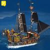 ToylinX Pirate Ship Building Blocks Sailing Storm Ship MOC Model Bricks Kits Creative Desktop Decoration Kids' Educational  Toys