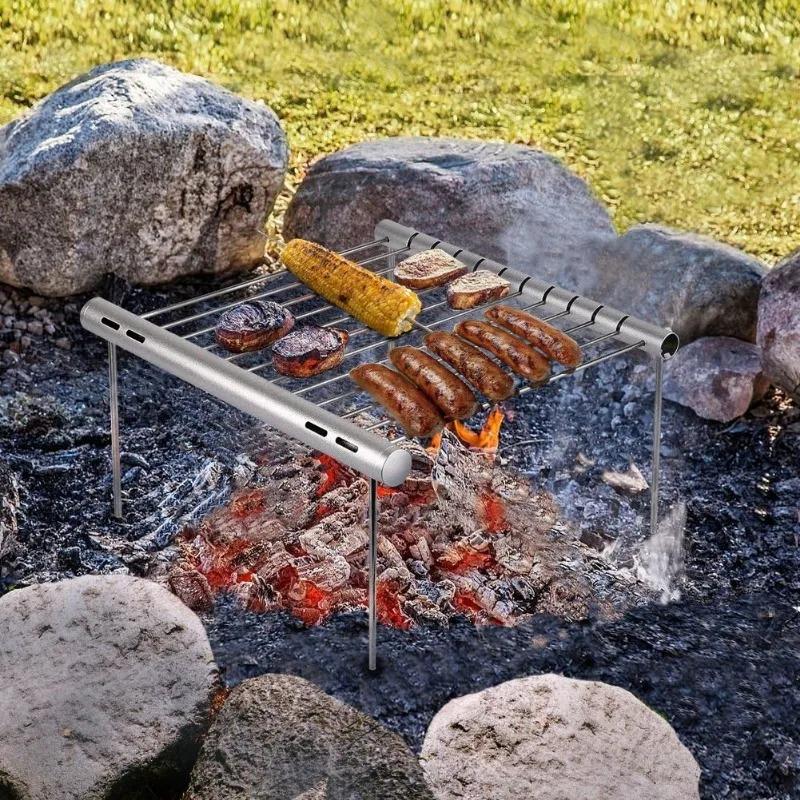 Skládací BBQ gril Nerezový BBQ gril Mini Kapesní BBQ gril Přenosný kempingový gril Příslušenství pro grilování pro domácí park