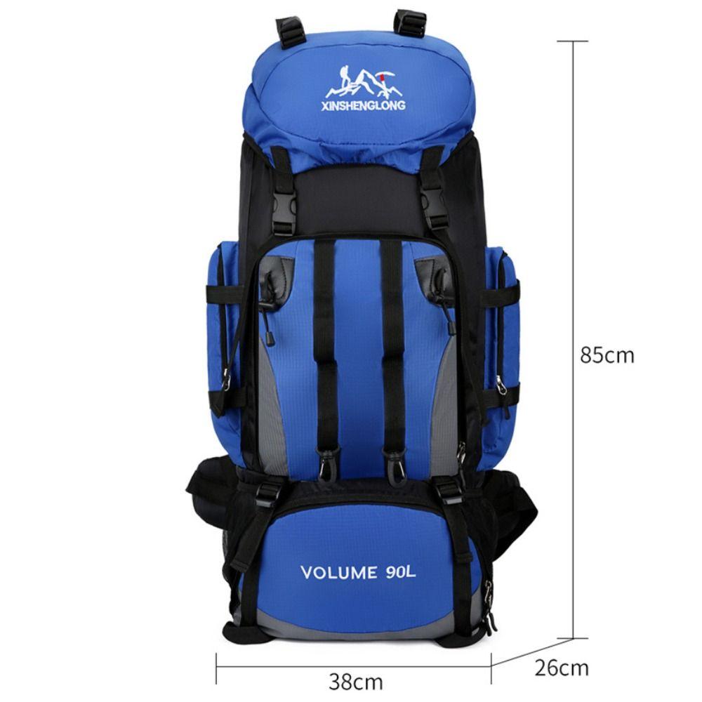90L Large Capacity Oxford Cloth Backpack Water Repellent Double-Shoulder Bag Mountaineering Hiking