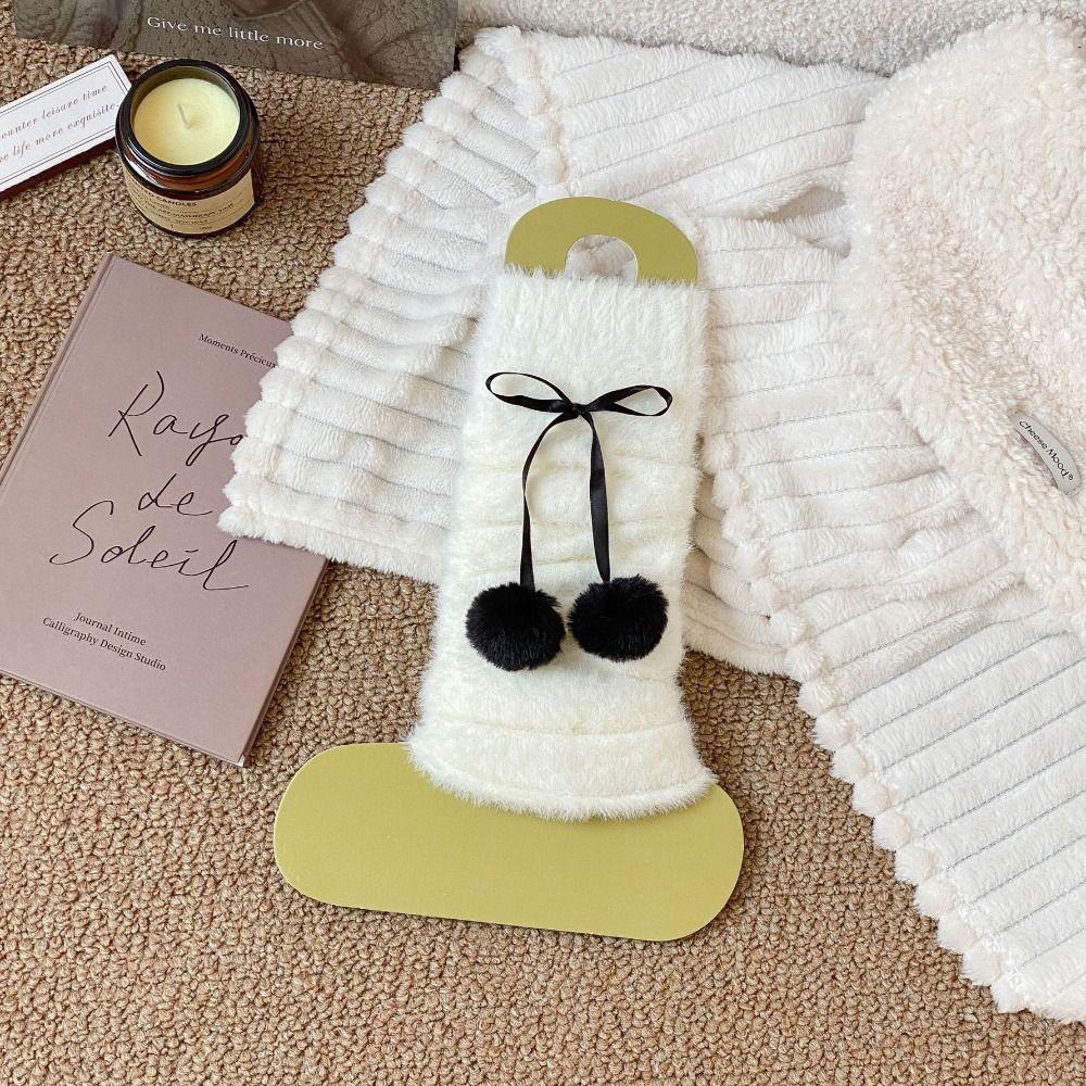 Y2k Balletcore Plush Stockings Thicken Knitted Leg Covers Fashion Mink Fur Leg Warmer  Fall Winter