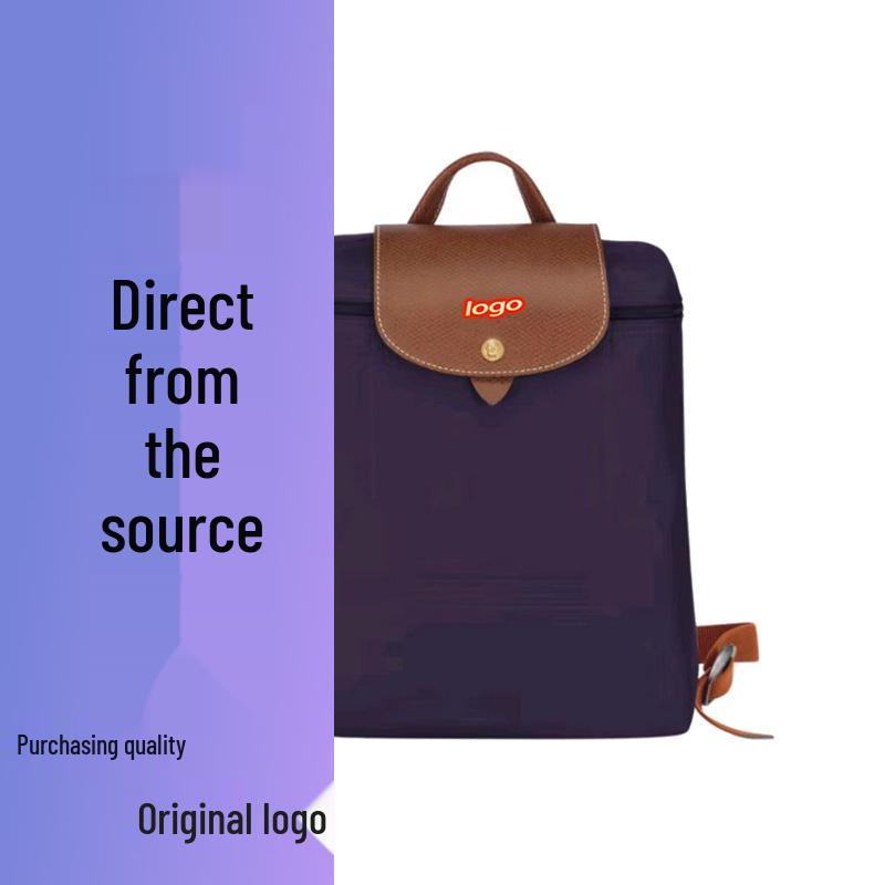 French Dragon Inlay Waterproof Nylon Backpack with Phone and ID Pocket - Women's Casual Street Style