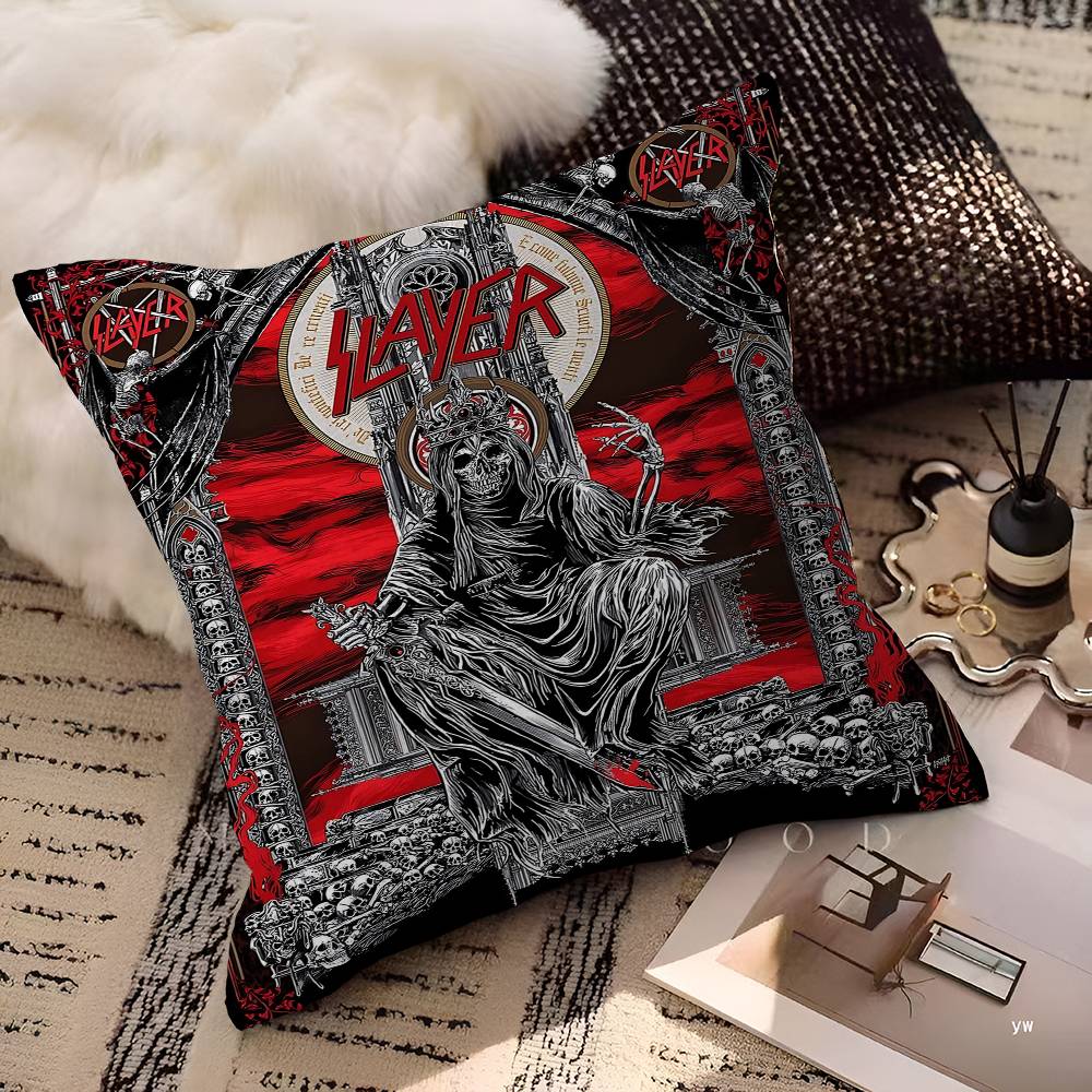 S-Slayer Rock Band Pillow Cover For Bedroom Room And Living Room Sofa Decorative Cushion Cover