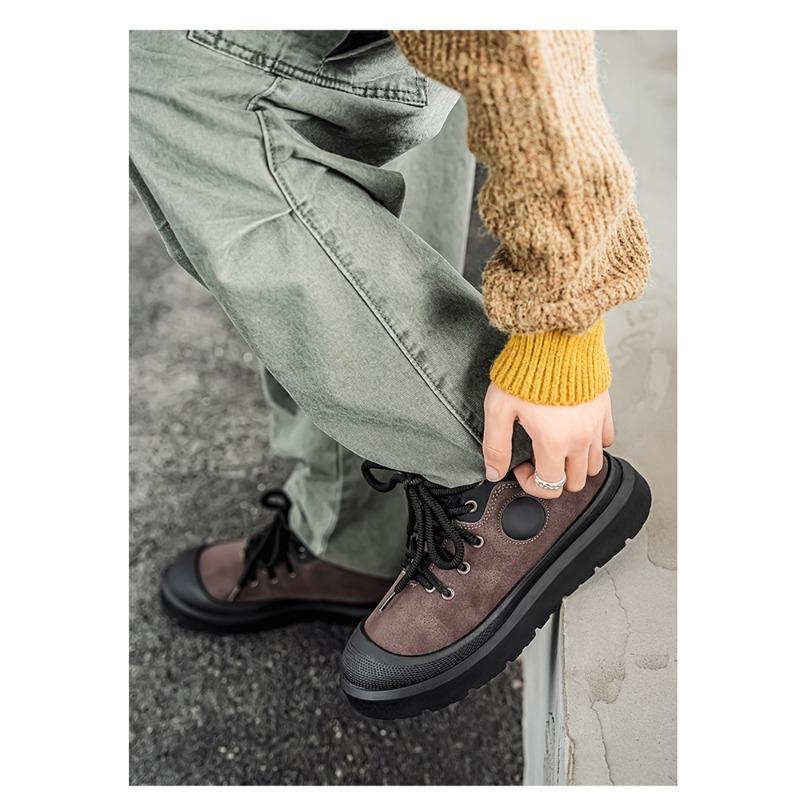 Mens Large Size Soft Sole Heightened Winter Warm Fur Snow Boots Padded Lined Ankle Boots Anti-slip Hiking Casual Sports Workwear Martin Boots