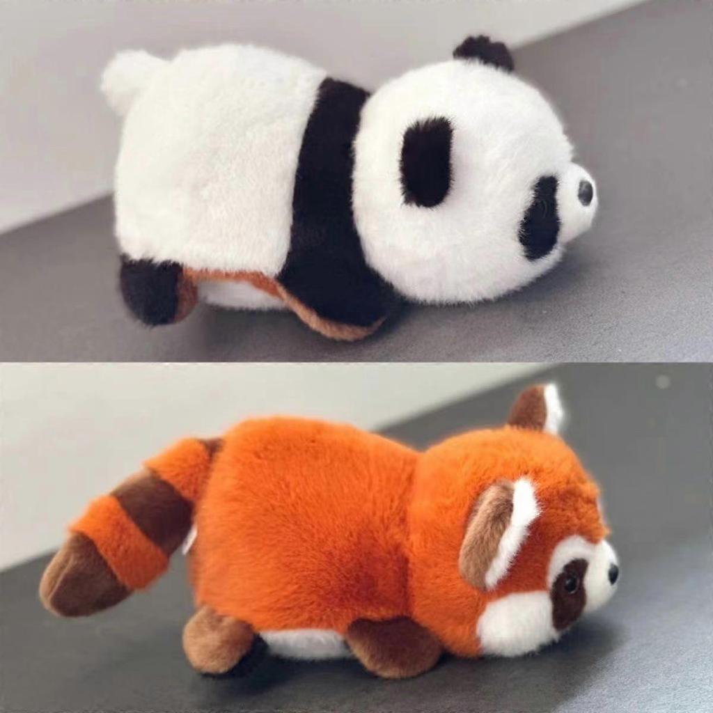Reversible Panda Plush Toy Transformable Red Panda Plushie Stuffed Animal Doll Pillow Home Office Bedroom Decoration Kids Adults Christmas Birthday Gi