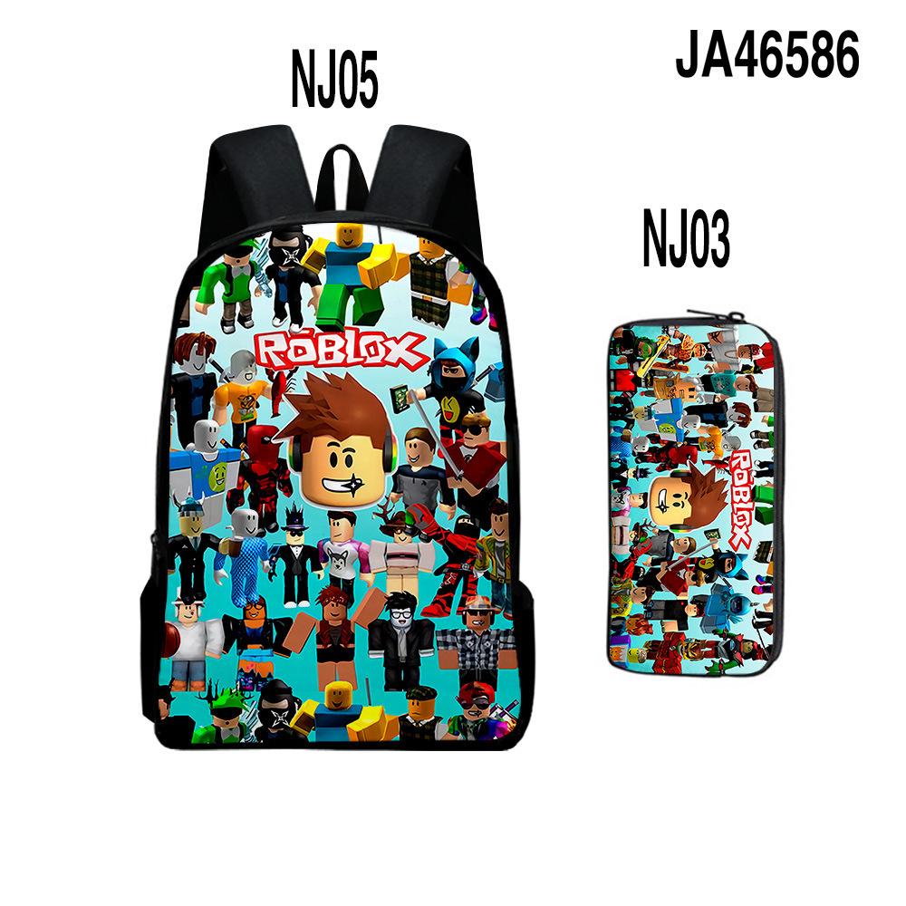 Roblox Two-Piece Set, Elementary And Middle School School Bag, Children'S Backpack, Cartoon Animation Backpack.
