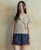 Wednesday Oasis For Woman Allo Stripe Henley Neck Short Sleeve T-Shirt_Orange(Wb6Tp29)