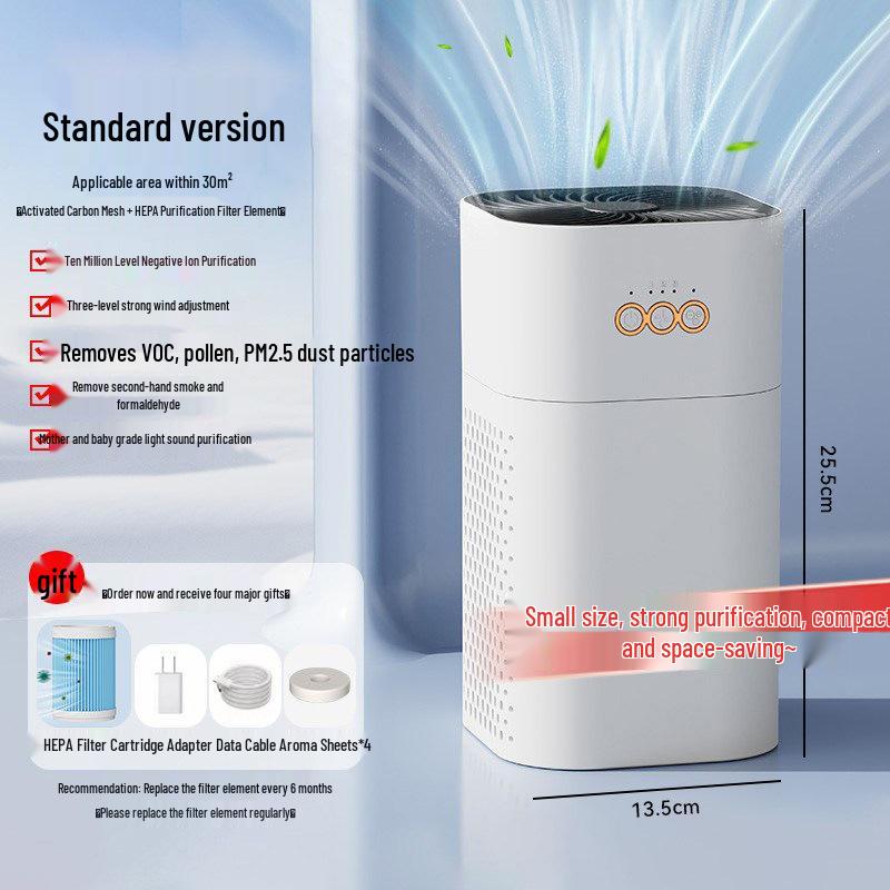 Negative Ion Air Purifier - Eliminates Smoke, Dust, and Formaldehyde for Home & Office Use