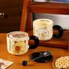 Mug with Lid Spoon Kapibala Cup Ceramic Marrard Girl Office Water Cup Children Breakfast Cup Men
