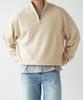 PASSER Fine Wool Relaxed Half-Zip Knit [Light Beige]