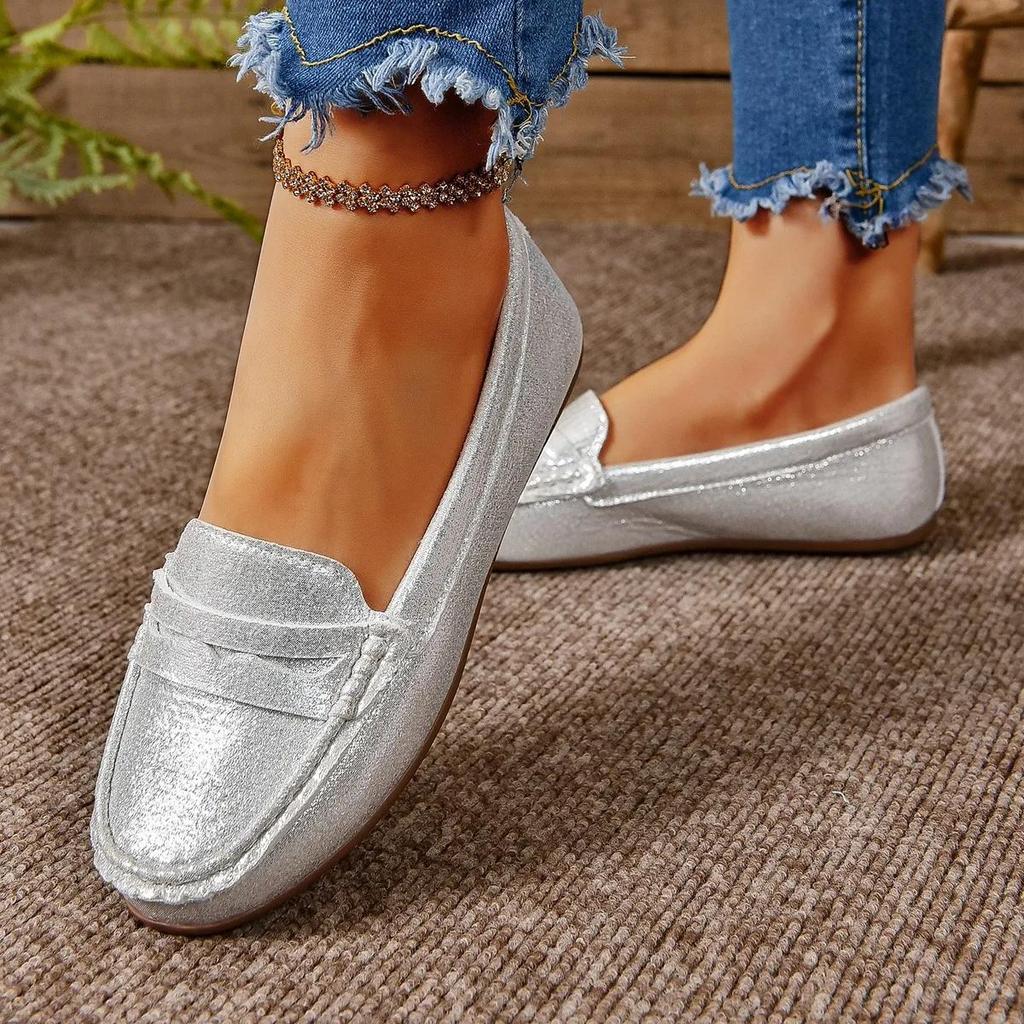 Scarpe da Donna Ballerine Mocassini in Pelle Sneakers Donna Scarpe Casual Slip-on Loafer Scarpe da Barca da Donna Taglia Grande 2025