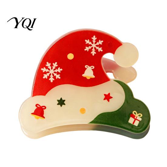 Fashionable Hair Jewelry for Winter Outfits Christmas Cartoon Claw Clip, Cute Holiday Clip Women, Non-slip Theme Ornaments Friends Strong Hold Acrylic