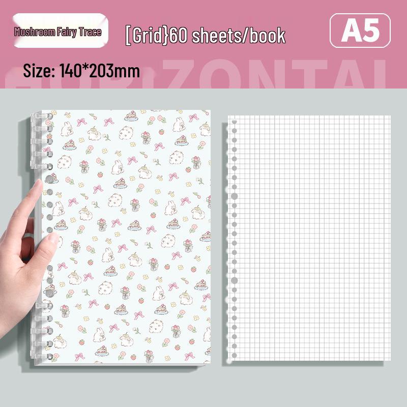 Fresh Floral B5 Loose-Leaf Notebook: Stylish for Instagram, Comfortable Design, Ideal for Students, Simple Spiral Binding.