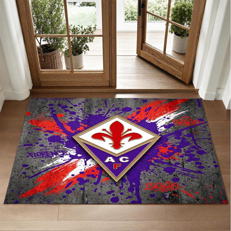 Fiorentina FC Design Crystal Velvet Rug Soft Decorative Mat for Bedroom Entrance