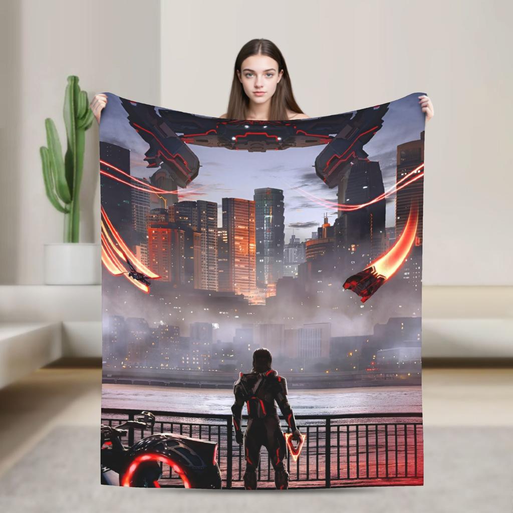 TRON Ares Lightcycle Dillinger Systems Blanket Fleece Printed MCP Movie Multi-function Warm Throw Blankets for Bedspread
