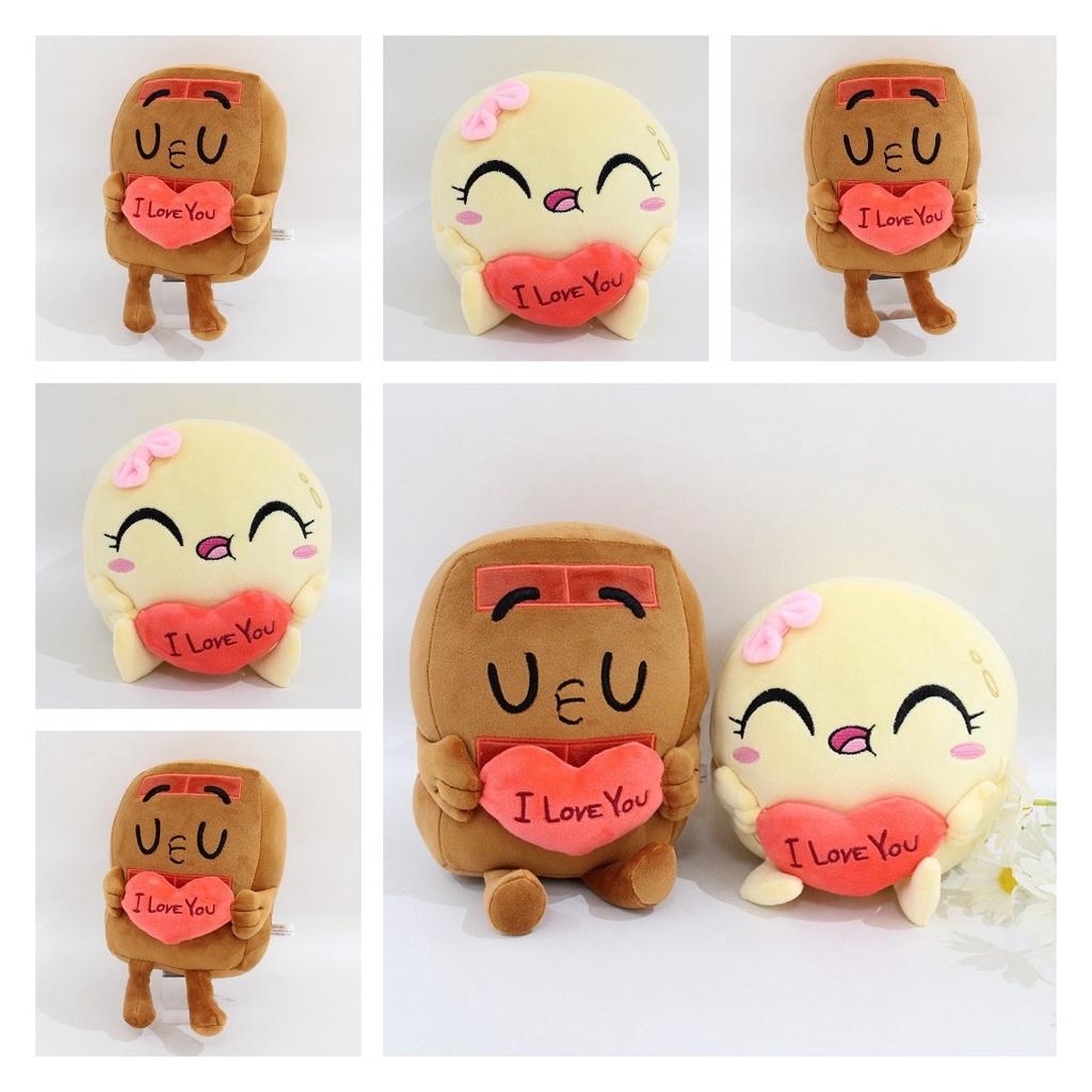 Choco And Pancake Plush Adorable Cartoon Characters In Crystal Super Soft Material