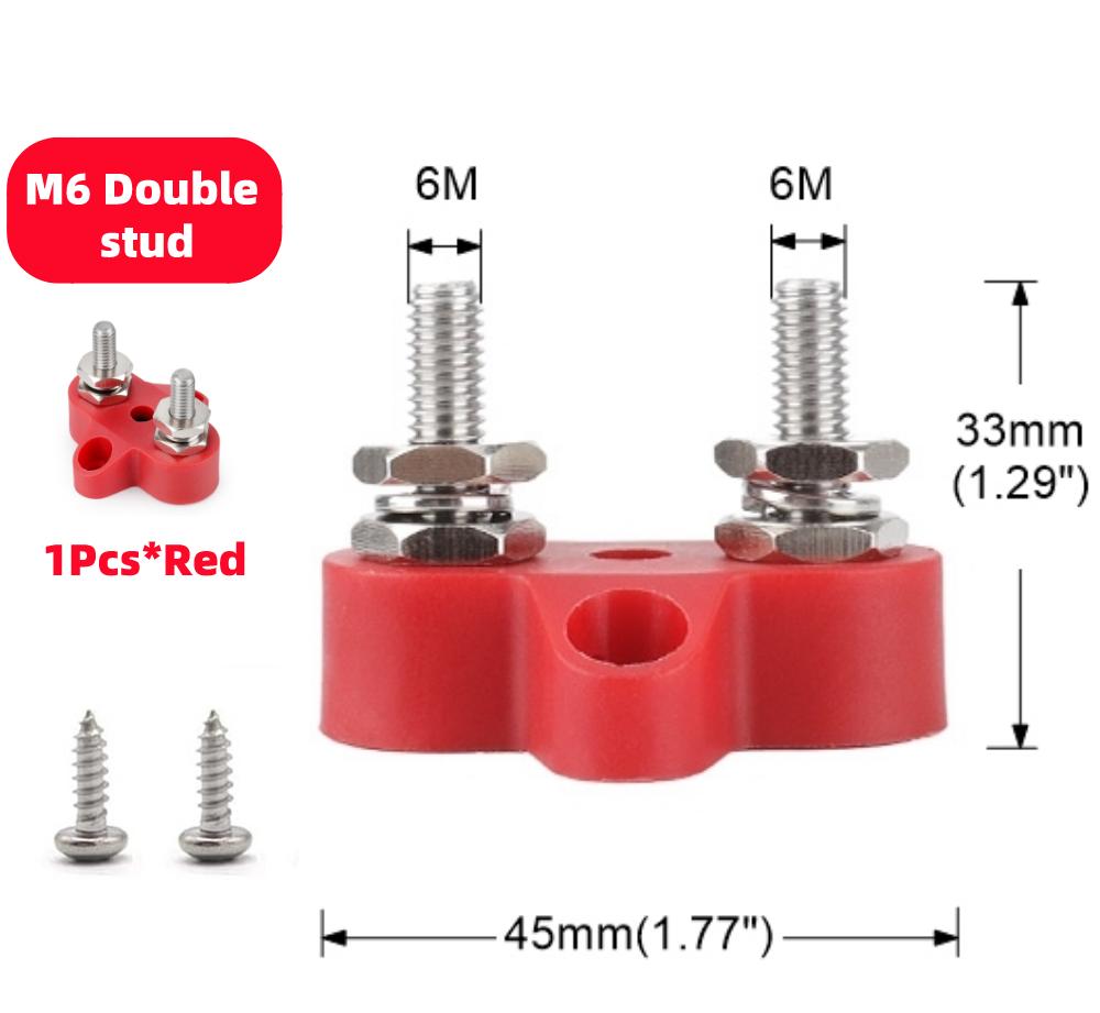 M6 M8 M10 Bus Bar 12V Terminal Block Studs BusBar 12V 5/16" 1/4" Negative Heavy Duty Power Distribution Stud for Truck RV Boat