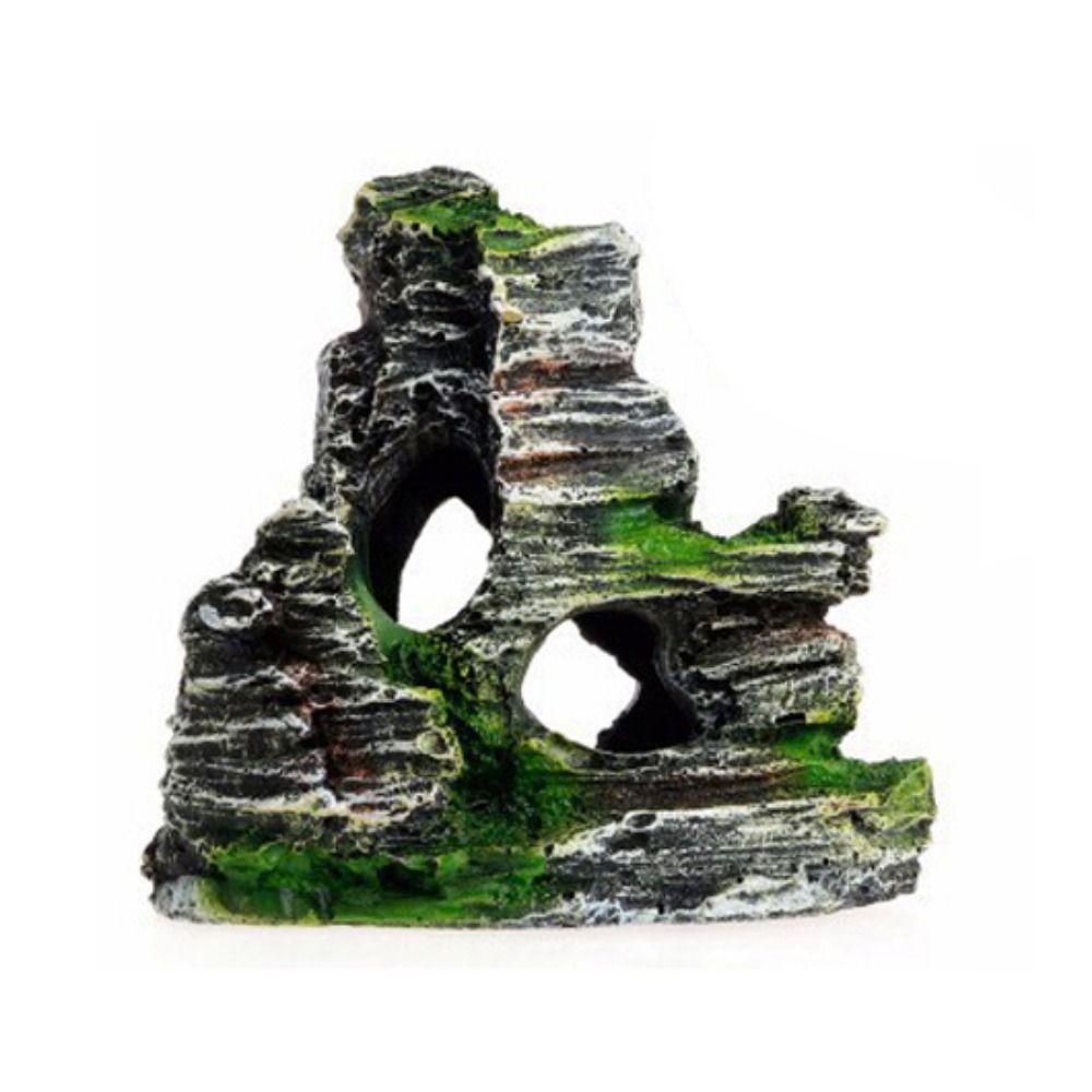 

Aquarium Decorations Resin Fake Mountain Ornament Fish Hiding Cave Fish Shrimp Shelter Fish Tank D
