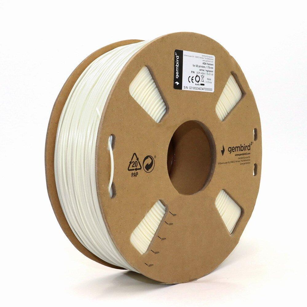 Gembird Asa (ASA, 1000 g, 1.75 mm), Filament, Weiss - Bild 4