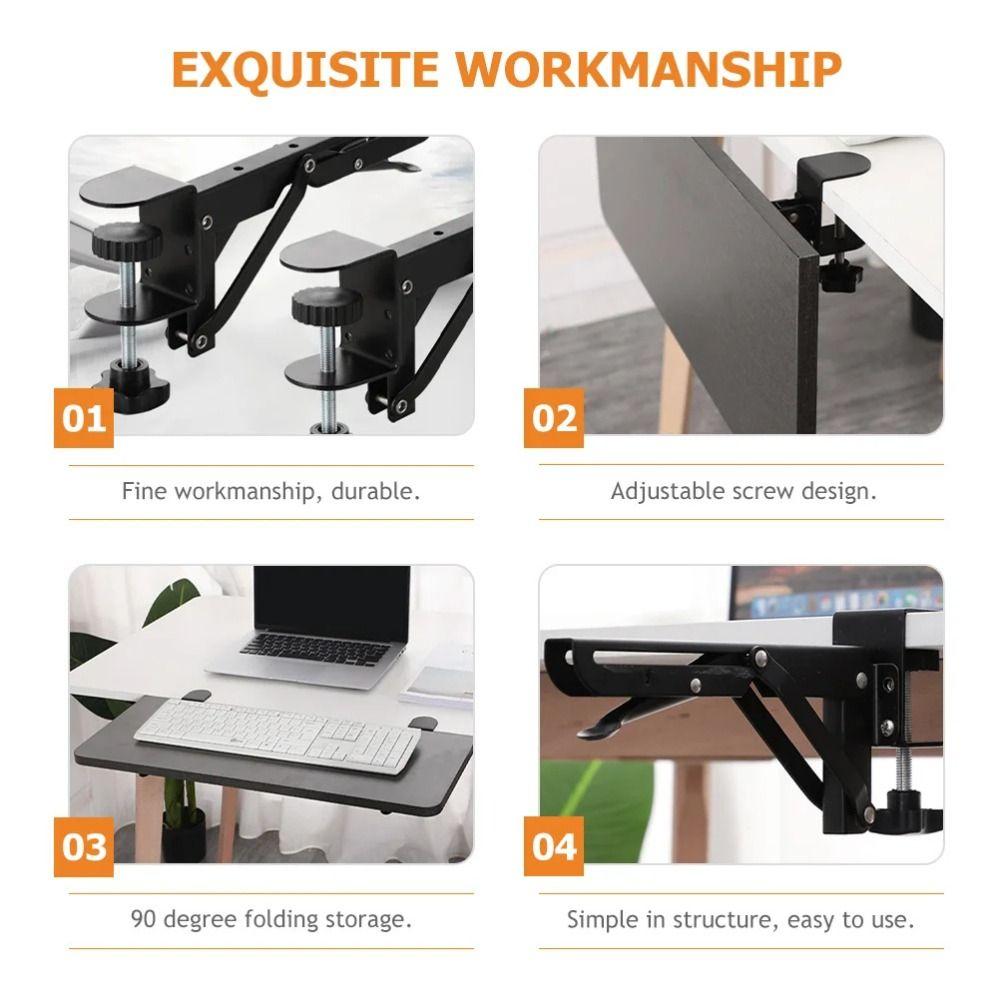 2PCS L-shaped Foldable Desktop Shelf Bracket Heavy-duty Folding Shelves Work Bench