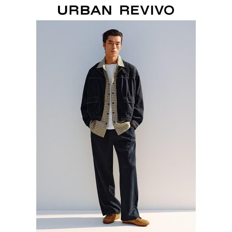 Men's Stand Collar Denim Jacket