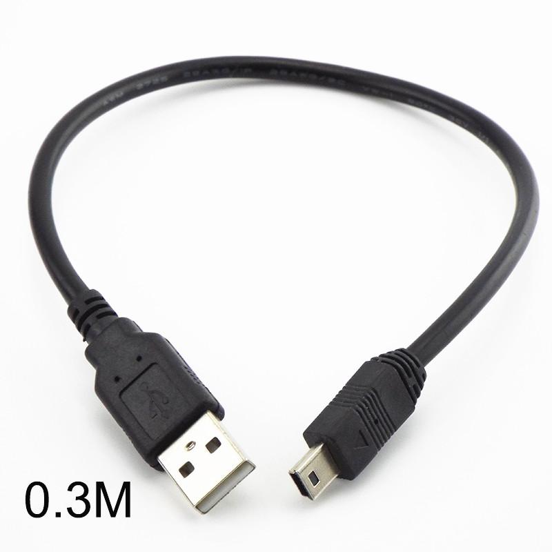 Mini USB Cable T-port Mini USB Data Cable 0.3M 0.5M 1.5M 3M 5M USB To USB Fast Charger For MP3 MP4 Player DVR Digital Camera