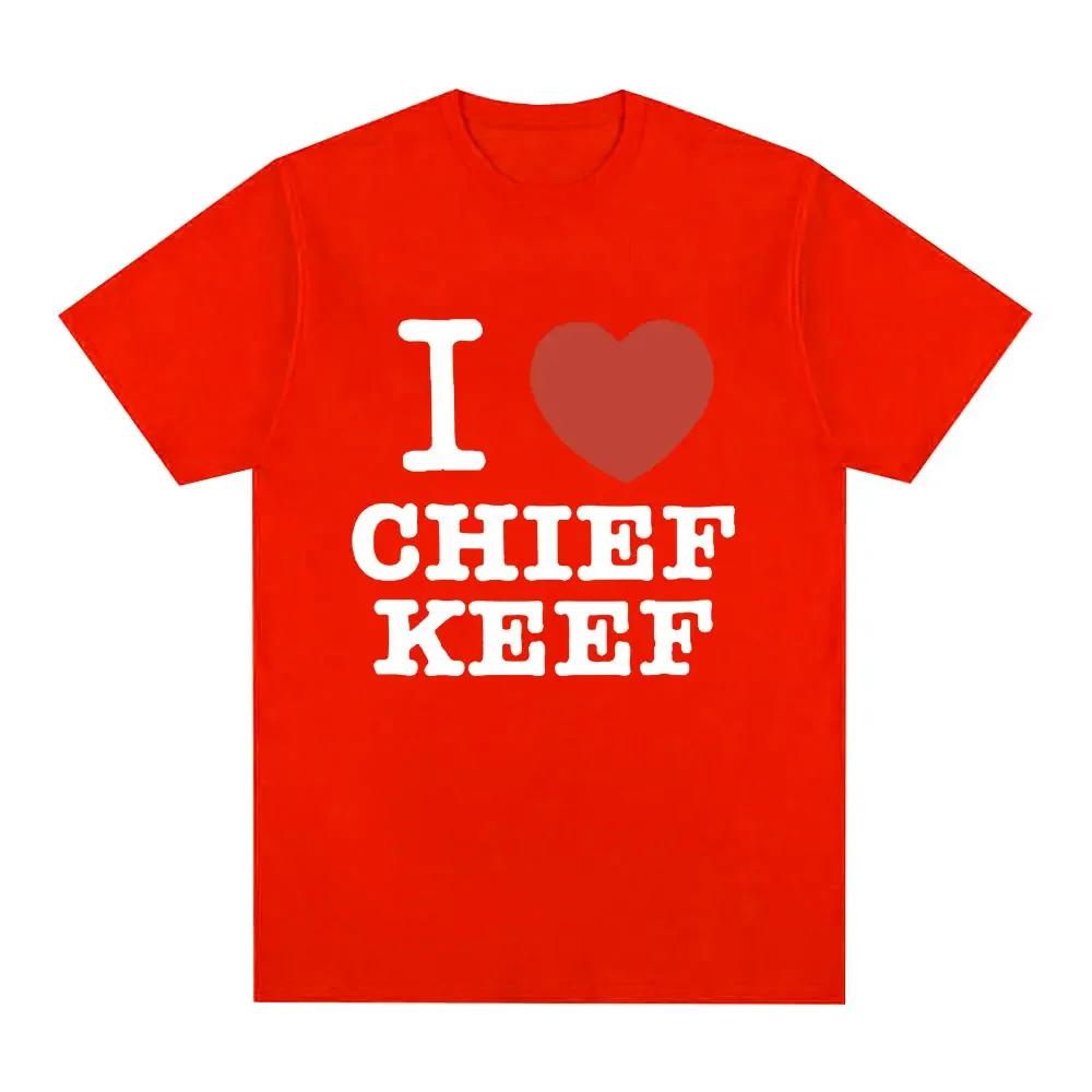 I Love Chief Keef T Shirt Unisex's Fashion Casual Short Sleeve T-shirt Vintage Gothic Oversized Cotton T-shirts Hip Hop Streetwear Unisex Top