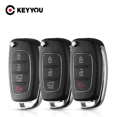 KEYYOU Flip Remote Autosleutel Shell Case Voor Hyundai Solaris ix35 ix45 ELANTRA Santa Fe HB20 Verna HY15 HY20 TOY40 Blade 3 Knoppen