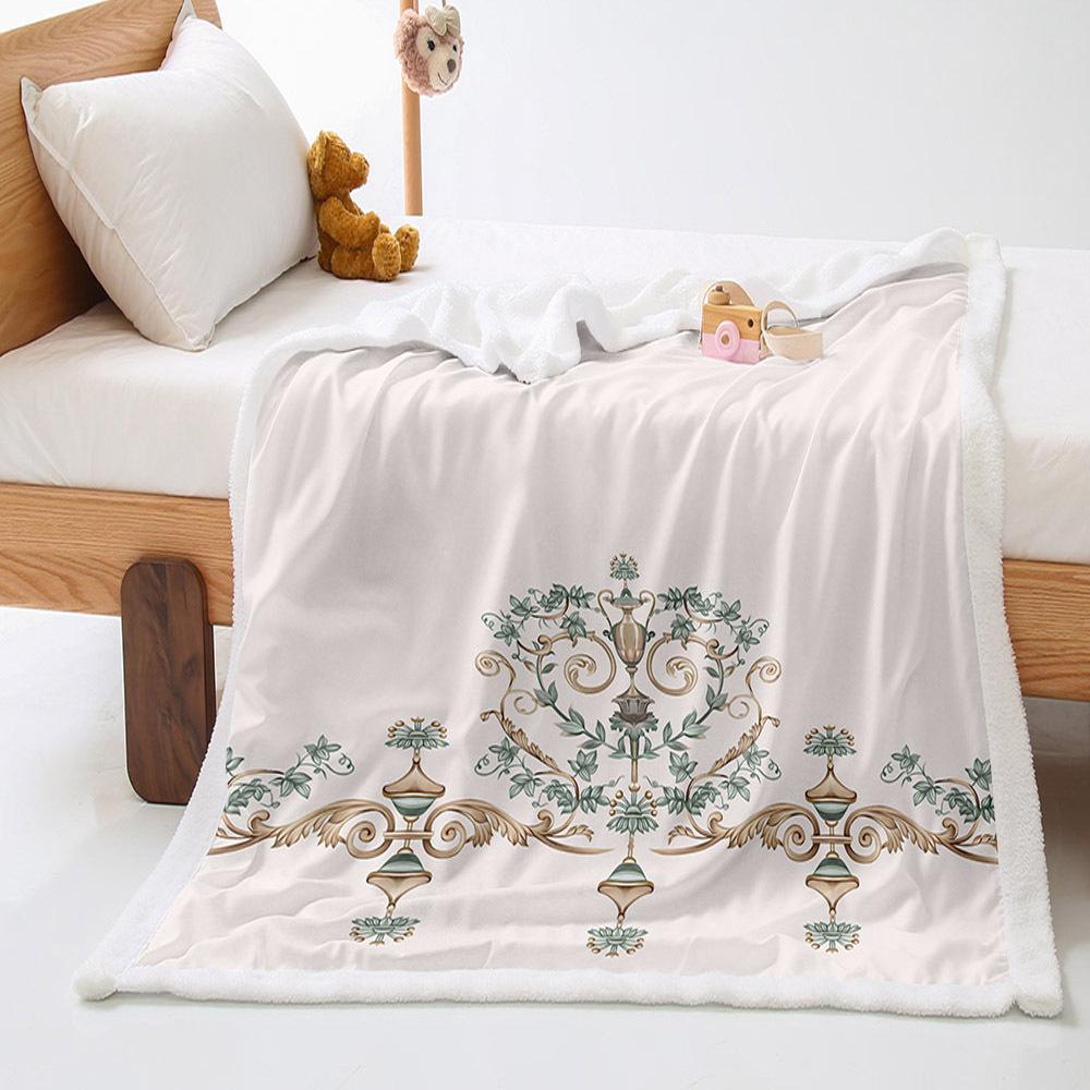 Ethnic pattern 2D digital printing thickened lamb wool crystal fleece blanket blanket