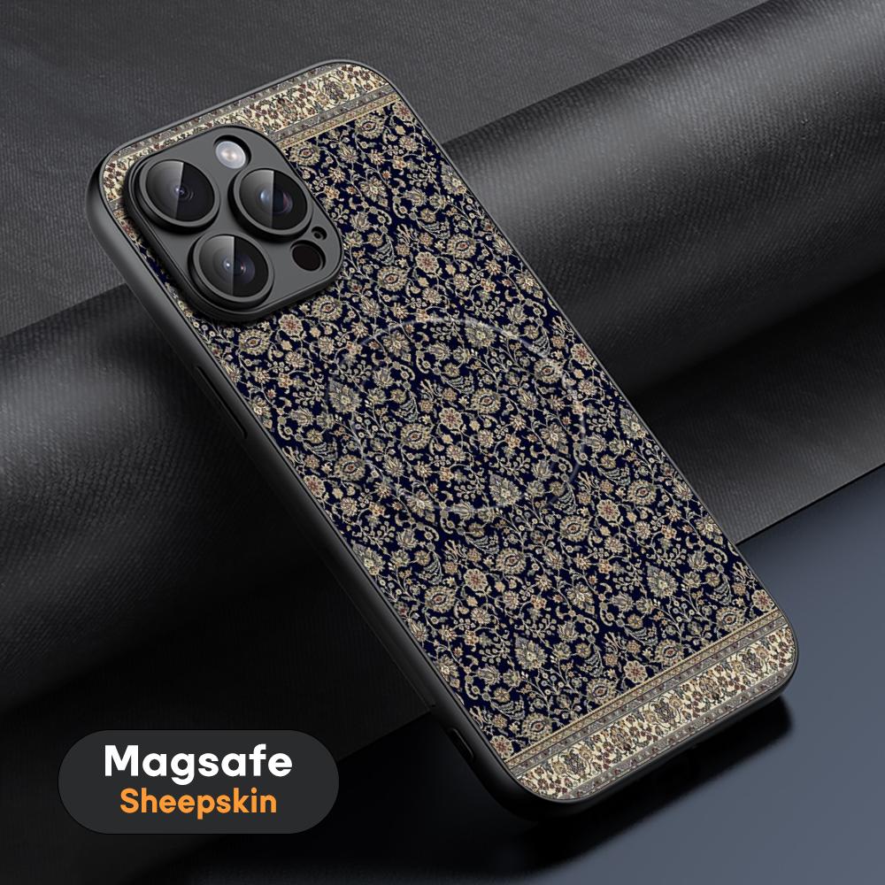 Persian rug floral art design ins Phone Case For iPhone 17 16 15 14 13 12 11 Plus Pro Max High-end Luxury Magsafe Sheepskin