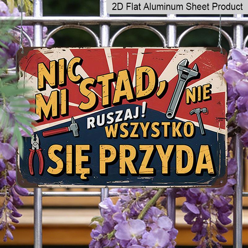 Płaski 2D 1 szt. Polski Vintage Metalowy Znak, Aluminiowy Metalowy Wystrój Ścienny, NIE DOTYKAJ MOJEGO MIASTA! Dekoracja ścienna do domu, na farmę, do męskiego kącika, baru, pubu